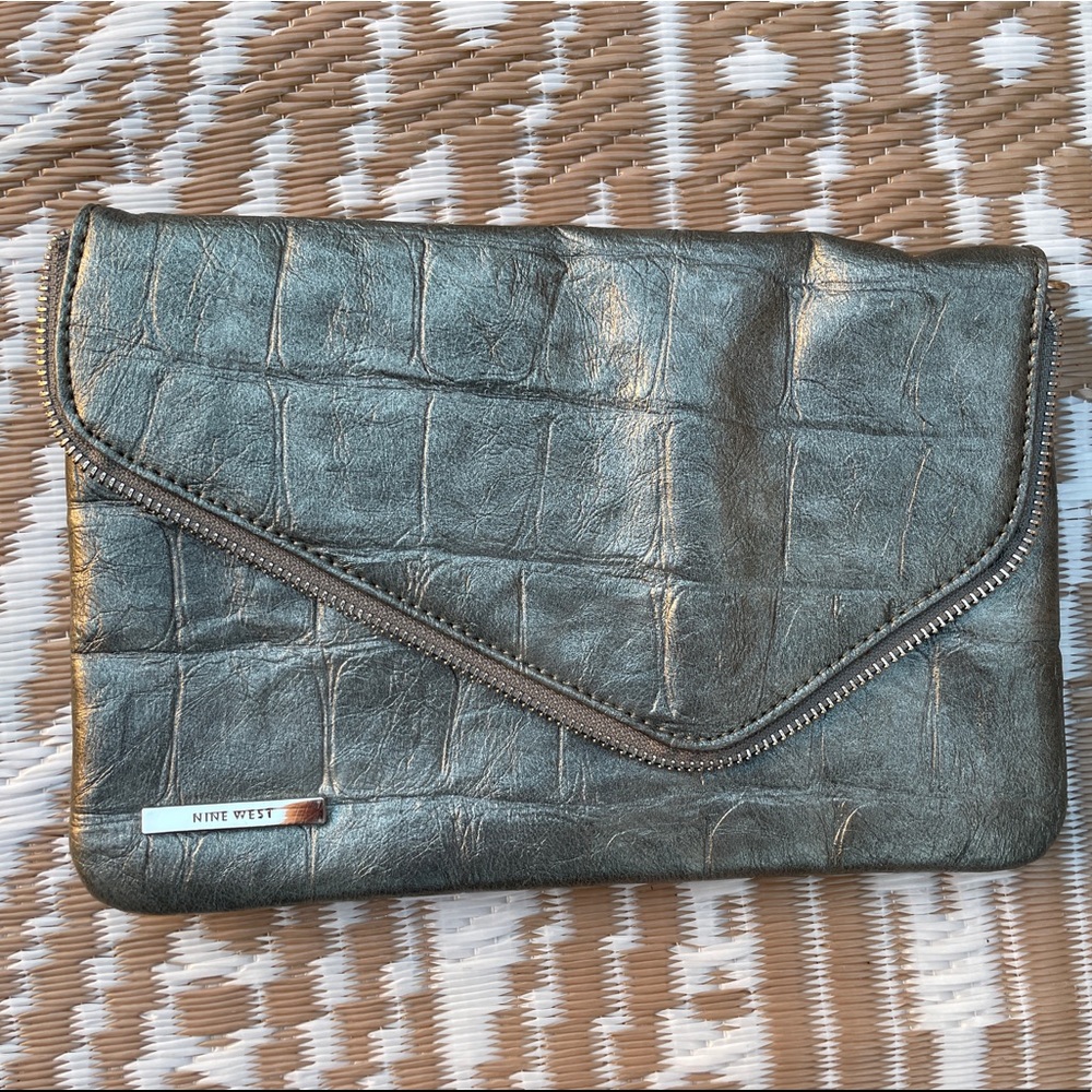 Nine West Metallic Gray Clutch